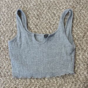 Brandy Melville Heather Gray Ribbed Crop Top